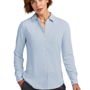 Brooks Brothers Womens Full-Button Satin Blouse