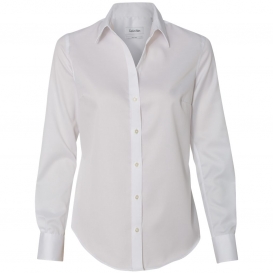 Calvin Klein Womens Non-Iron Micro Pincord Long Sleeve Shirt